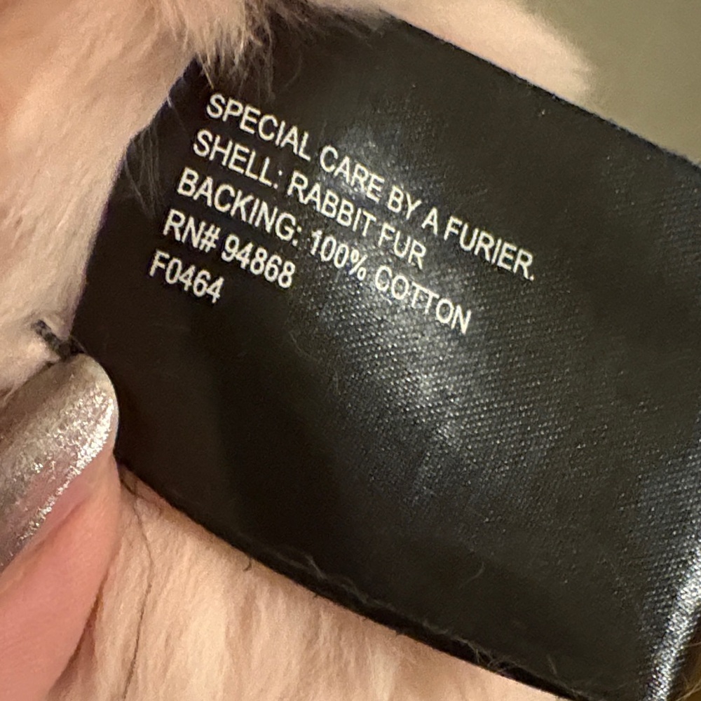 Pink 100% Rabbit Fur Poncho - Picture 5 of 10